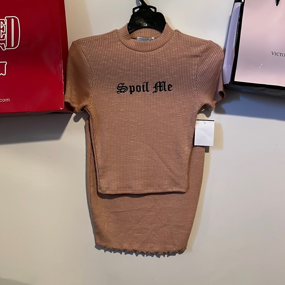 “ Spoil me” shirt and skirt set